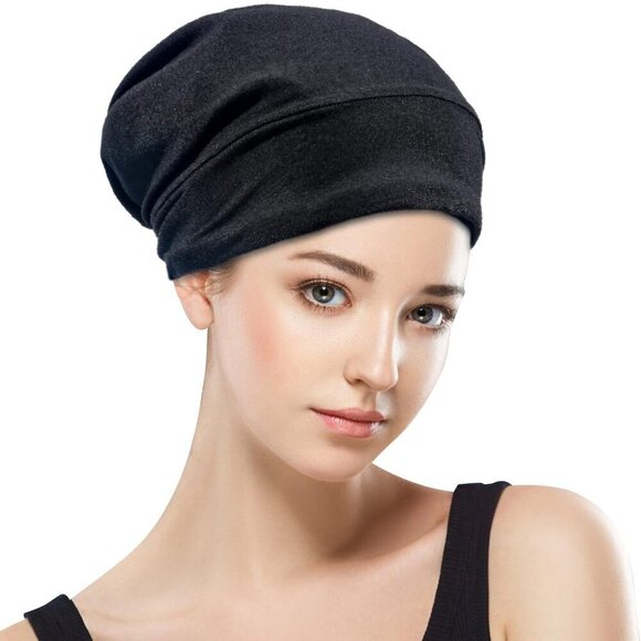 Silky Satin Lined Bonnet Sleep Cap Adjustable Stay On All Night Hair Wrap Cover